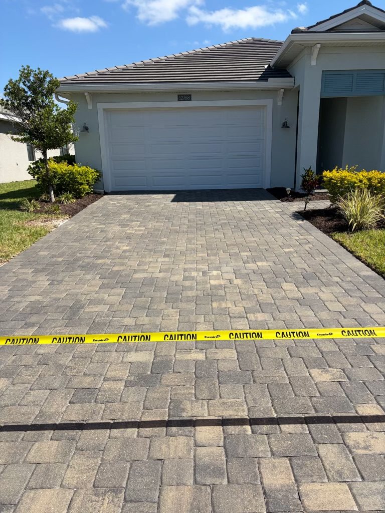 Driveway and apron after washing and sealing