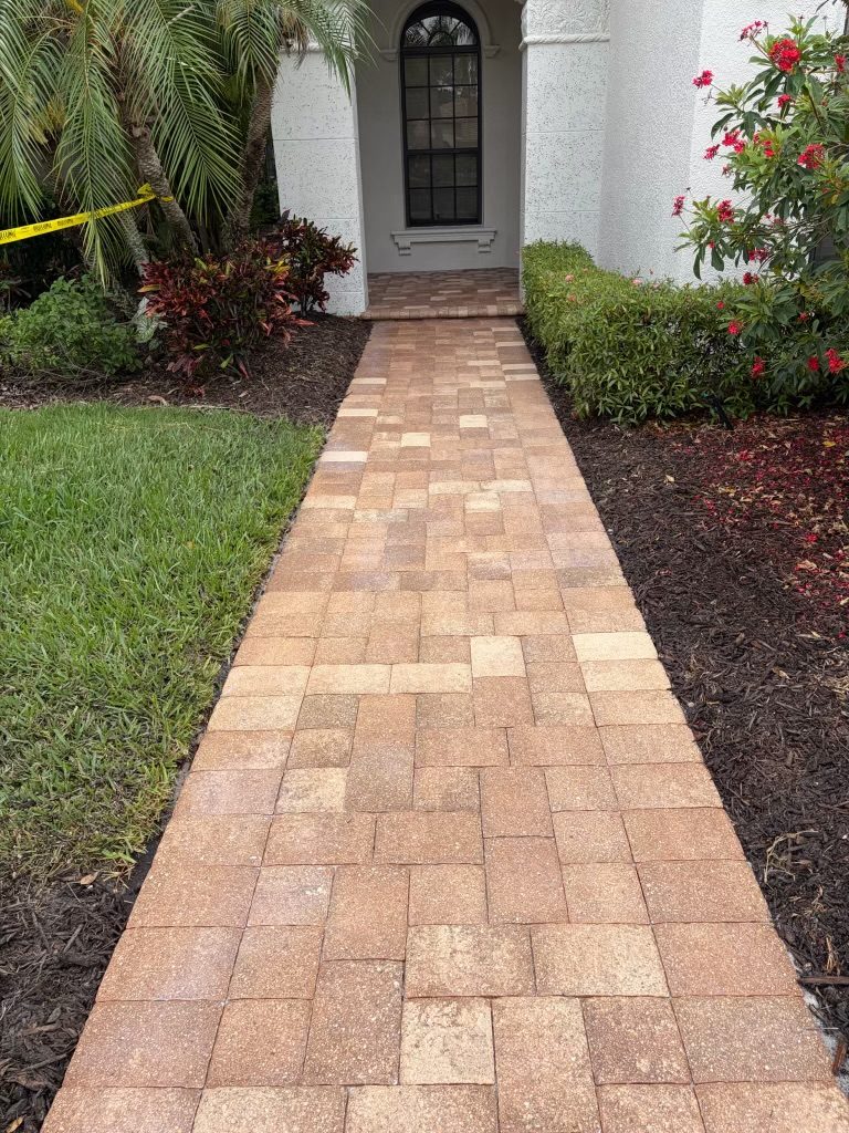 Front entry walkway after cleaning and sealing